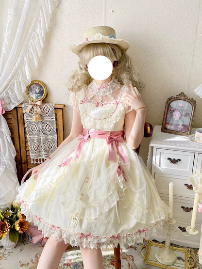 Uncle's Workshop - Fluttering Cherry Spring Strings - Cotton Sweet Lolita JSK Dress