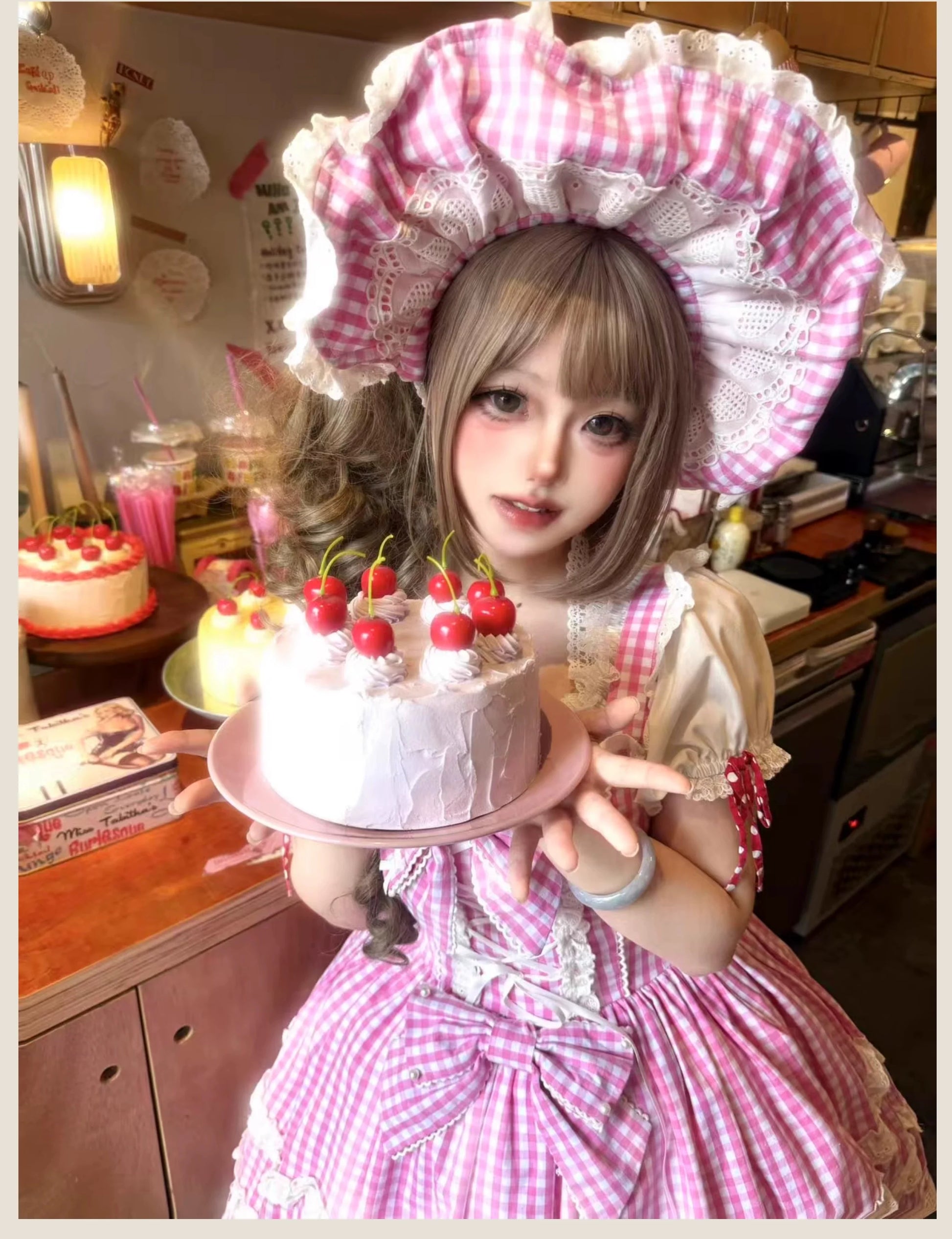 TaTaTa Lolita - Plaid Baileys - Old School Lolita Pink Plaid JSK