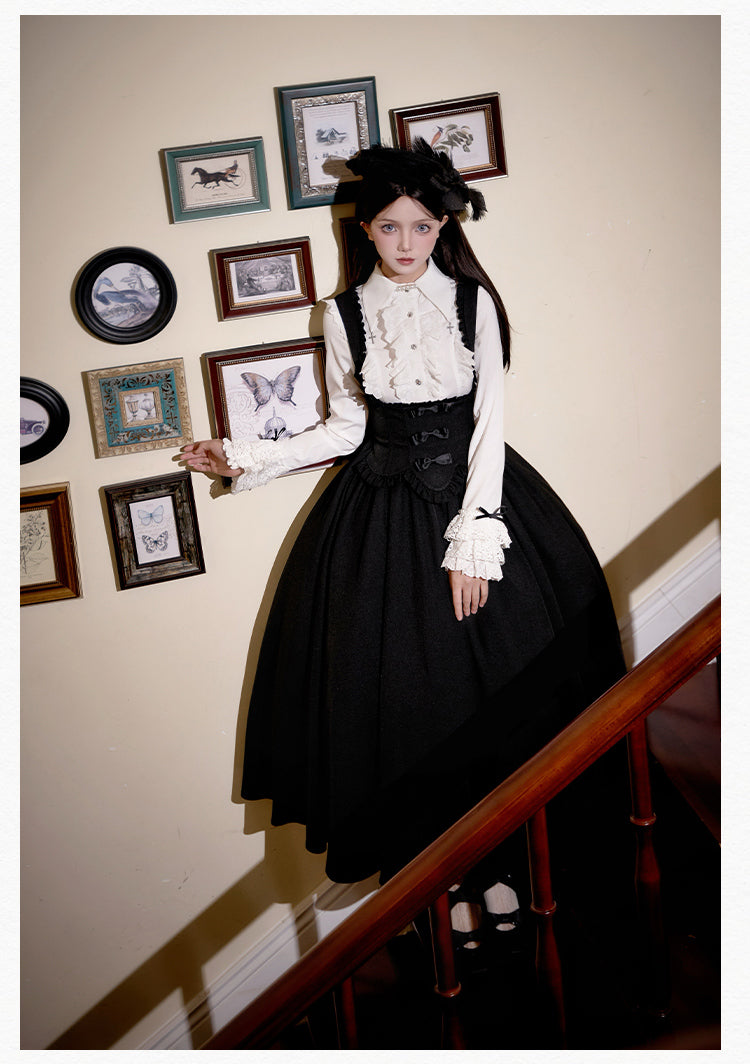 With PUJI - Silent Whisper - Classic Lolita Bust-supporting Long Dress, Shirt