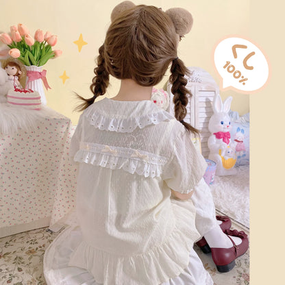 MIST - Cotton Sweet Lolita Blouse, Peter Pan Collar
