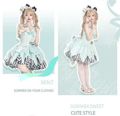 OCELOT - Sweety Gummy - Sweet Lolita JSK Dress Big Bow Flower Bud Lolita Dress