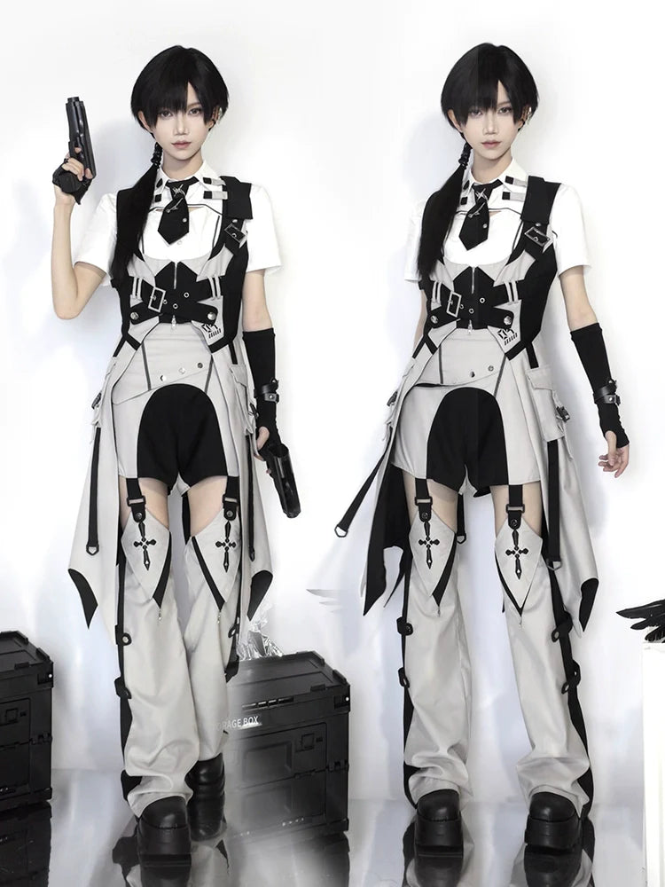 Letters from Unknown Star - Sky Core Record - Ouji Lolita Shorts Suits Short Sleeve Dress Set