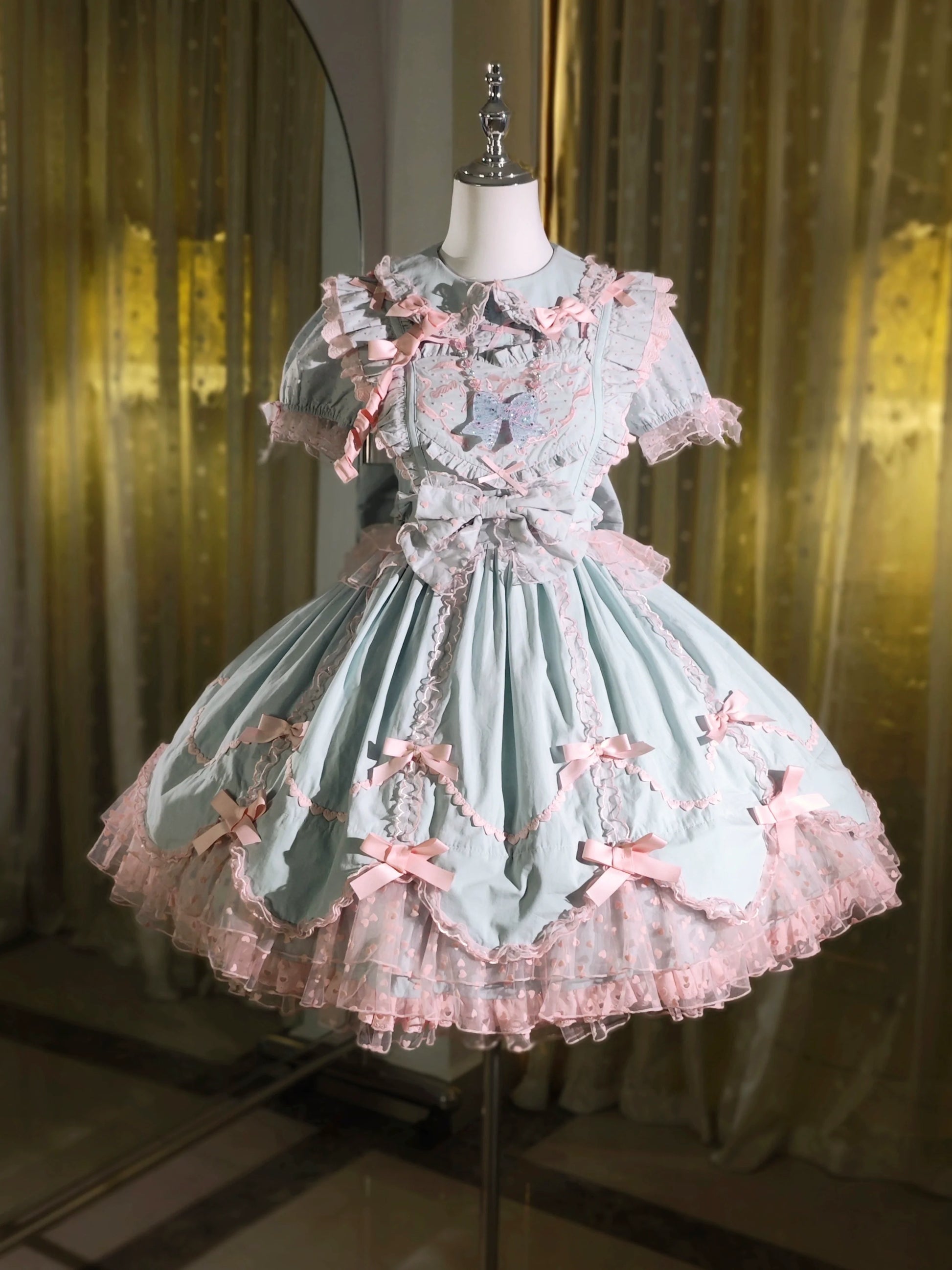 The Seventh Doll - Sweet Diary SP - Vintage Lolita Jumper Dress Petal-like Hem JSK Headdress Set