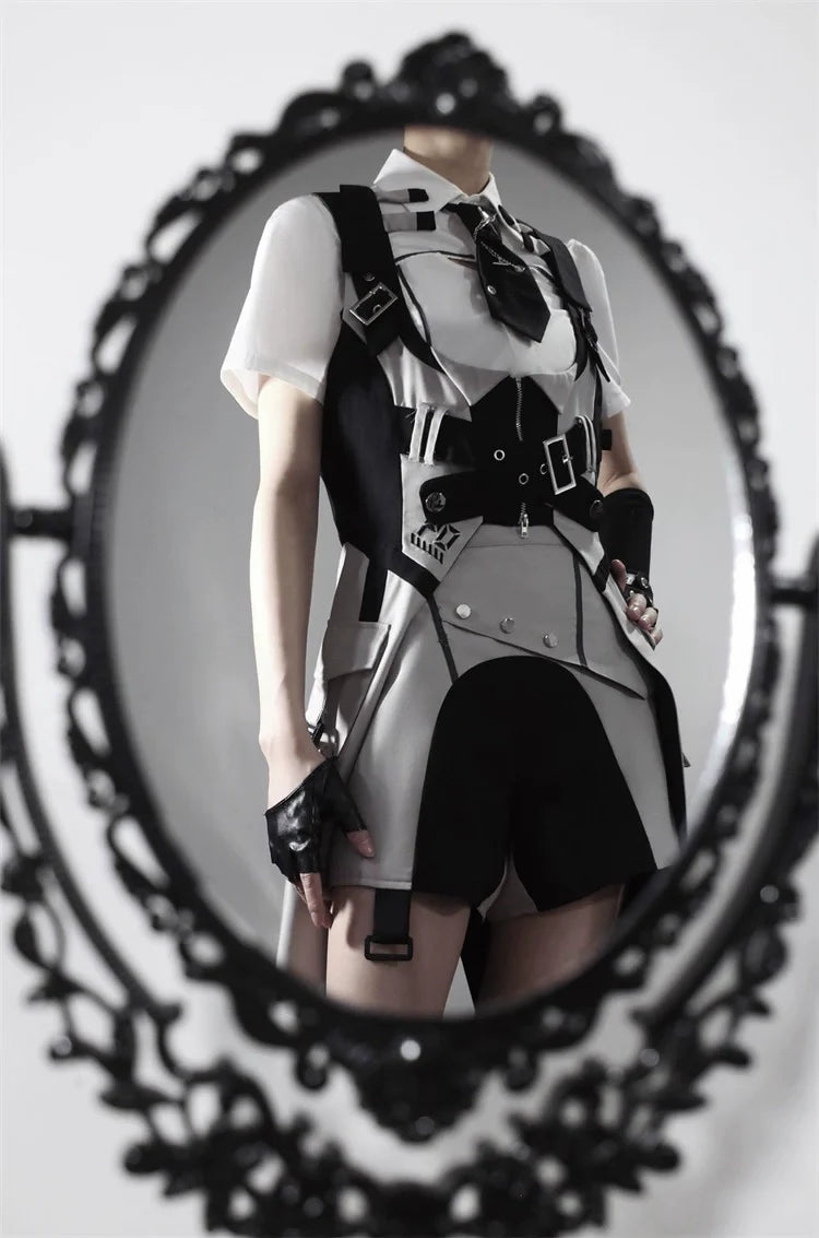 Letters from Unknown Star - Sky Core Record - Ouji Lolita Shorts Suits Short Sleeve Dress Set