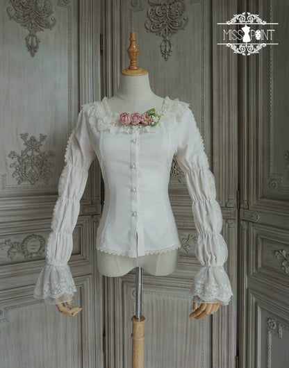 Miss Point - Elizabeth Meow - Classic Lolita Blouse Lotus Root Sleeve Lolita Shirt