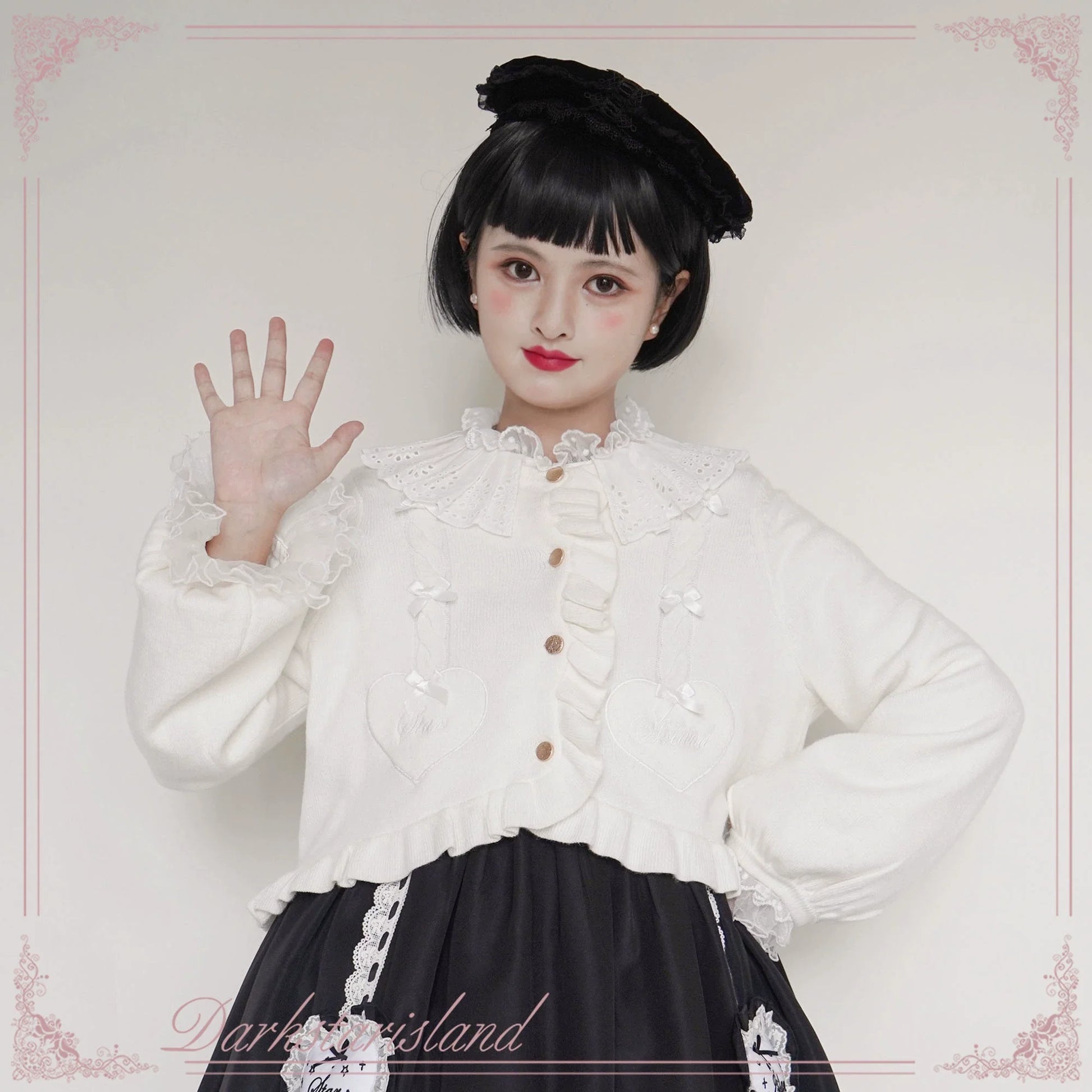 Dark Star Island - Sugar Frost - Sweet Lolita Cardigan Knit Embroidered Sweater