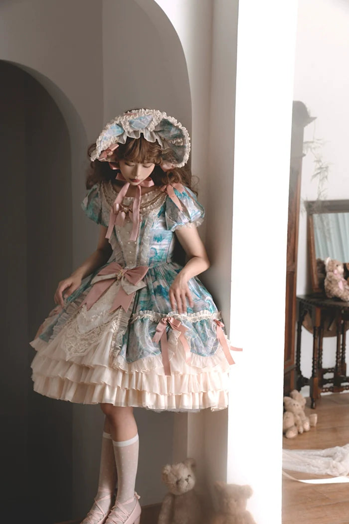 Alice Girl - Angel Heart - Sweet Lolita OP Dress, Tiered Ruffles