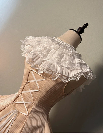 Alice Girl - Arrogant Miss - Sweet Lolita Jumper Dress with Tiered Lace Dress