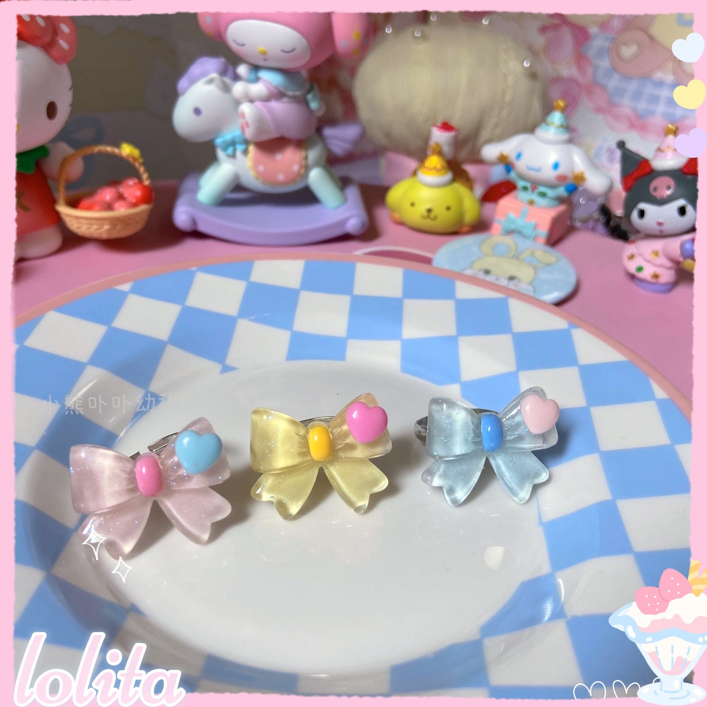 Bear Doll - Kawaii and Sweet Lolita Bowknot Ring