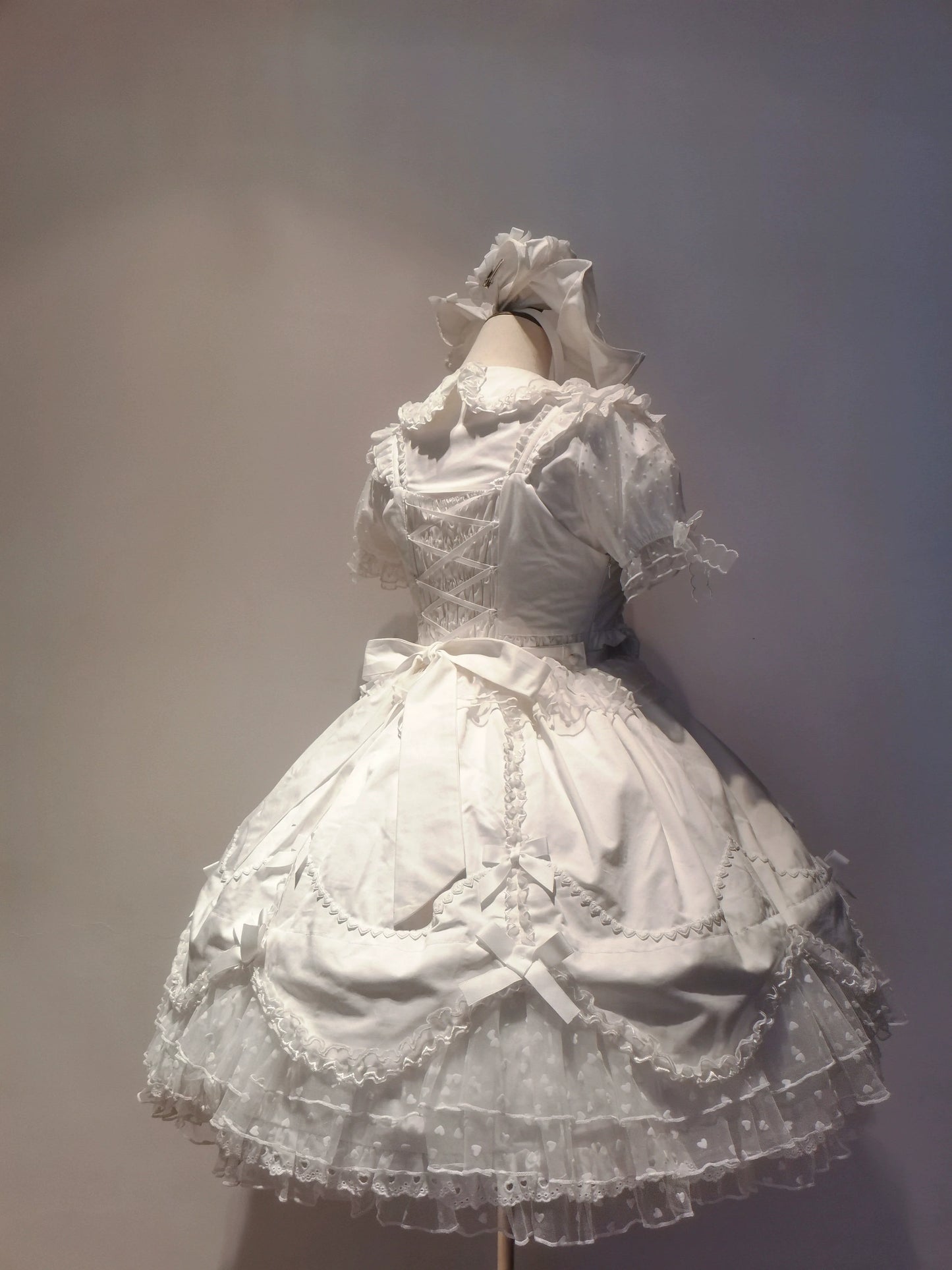 The Seventh Doll - Sweet Diary SP - Vintage Lolita Jumper Dress Petal-like Hem JSK Headdress Set