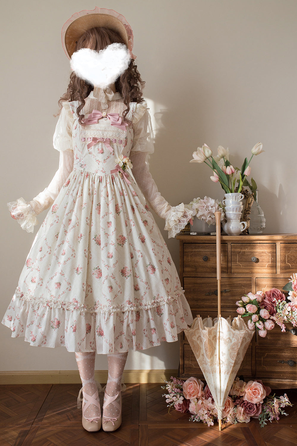Miss Point - Customized Wood Rose 2.0 Elegant Vintage Jumper Dress