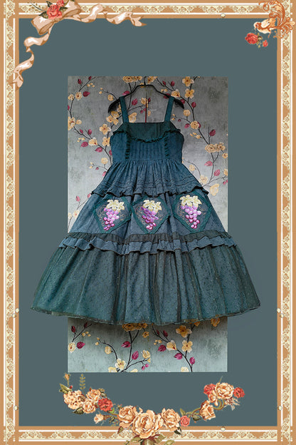 Infanta - Grape Manor - Country Lolita JSK Suit with Grape Embroidery