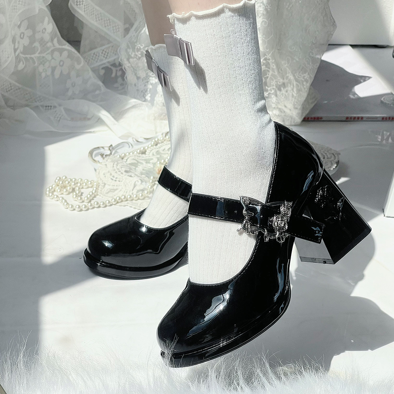 Dreamland - Wanxiang Cycle - Elegant Lolita Heel Shoes with Embossed Rose