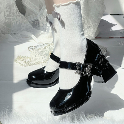 Dreamland - Wanxiang Cycle - Elegant Lolita Heel Shoes with Embossed Rose