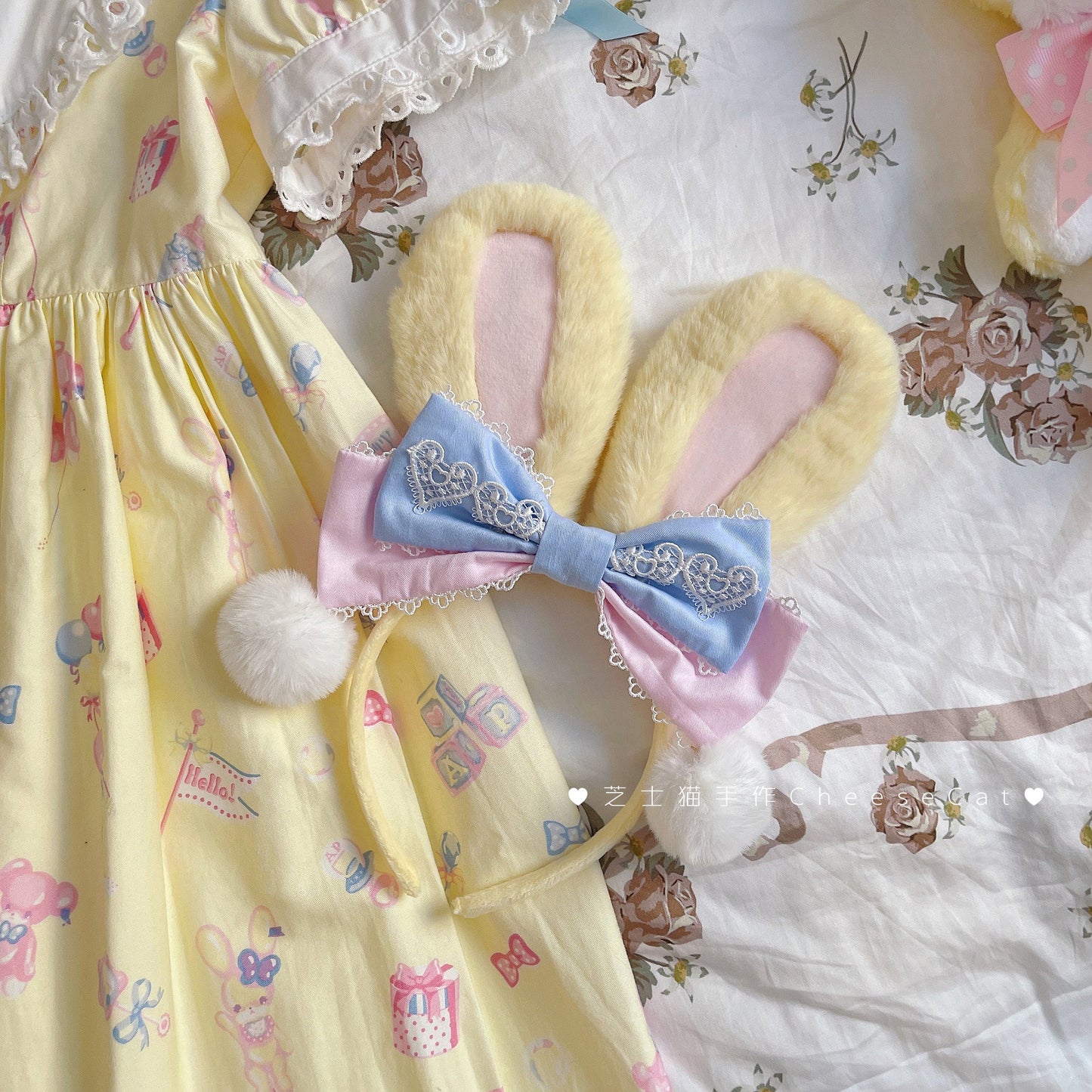 Cheese Cat - Cute and Fluffy Rabbit Ear Lolita KC