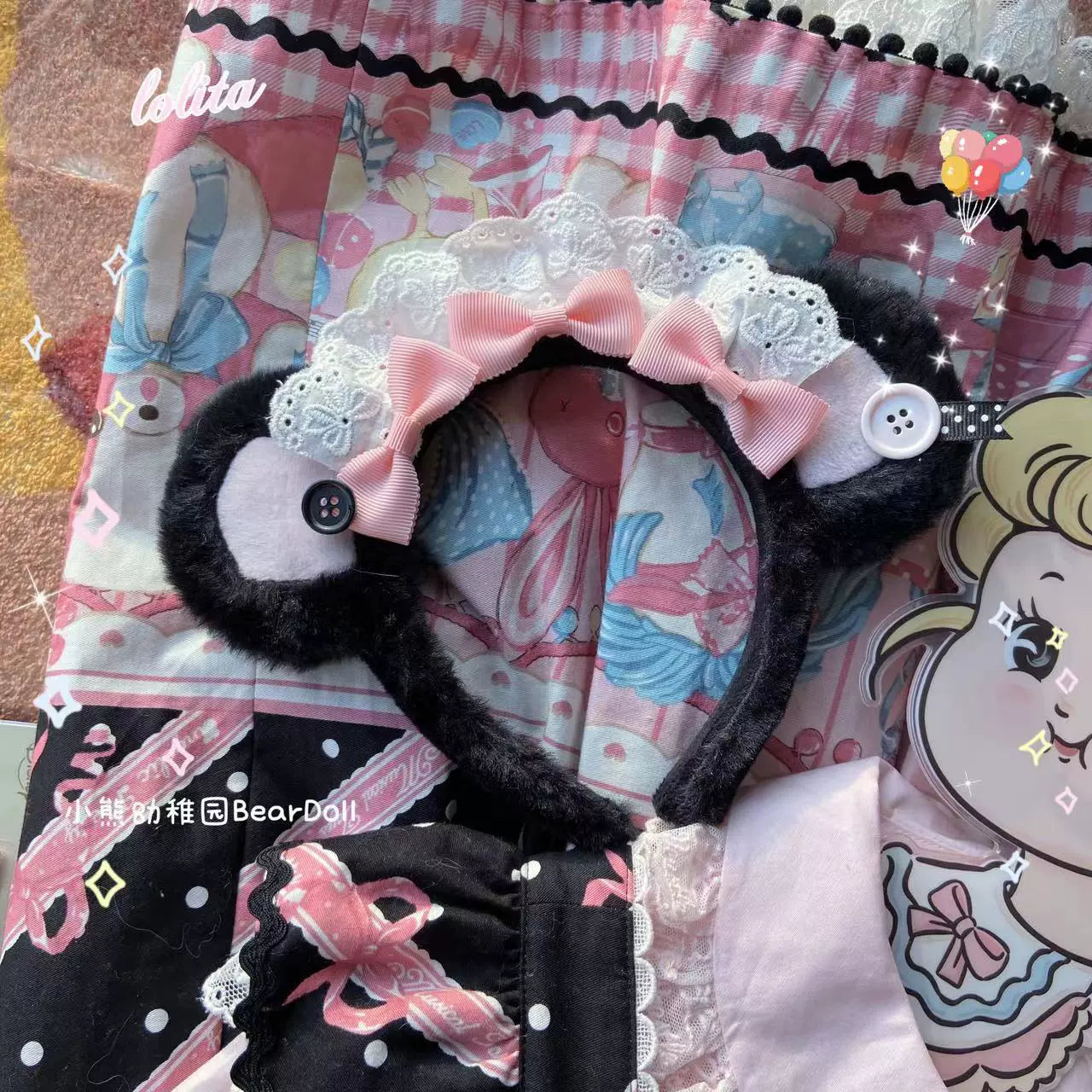 Bear Doll - Kawaii Lolita KC Sweet Butterfly Bow Lolita Headband