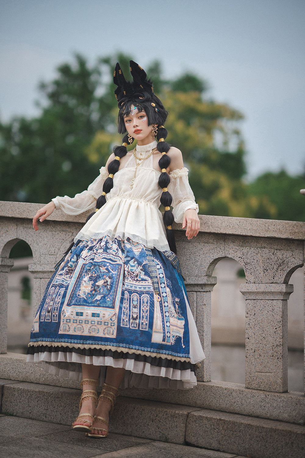 Miss Point - Dusk Bester - Egyptian Lolita Halter Attached Sleeve Blouse