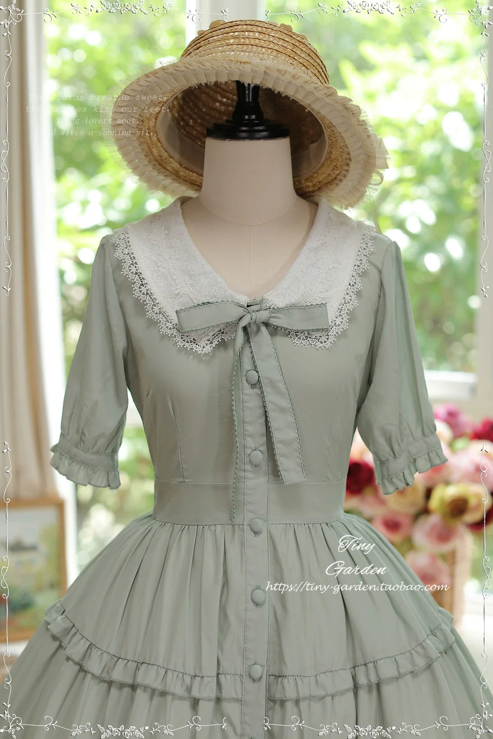 Tiny Garden - Lacey 2.0 - Classic Lolita OP Lace Collar Open Front Dress