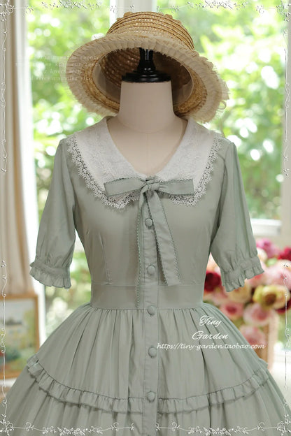 Tiny Garden - Lacey 2.0 - Classic Lolita OP Lace Collar Open Front Dress