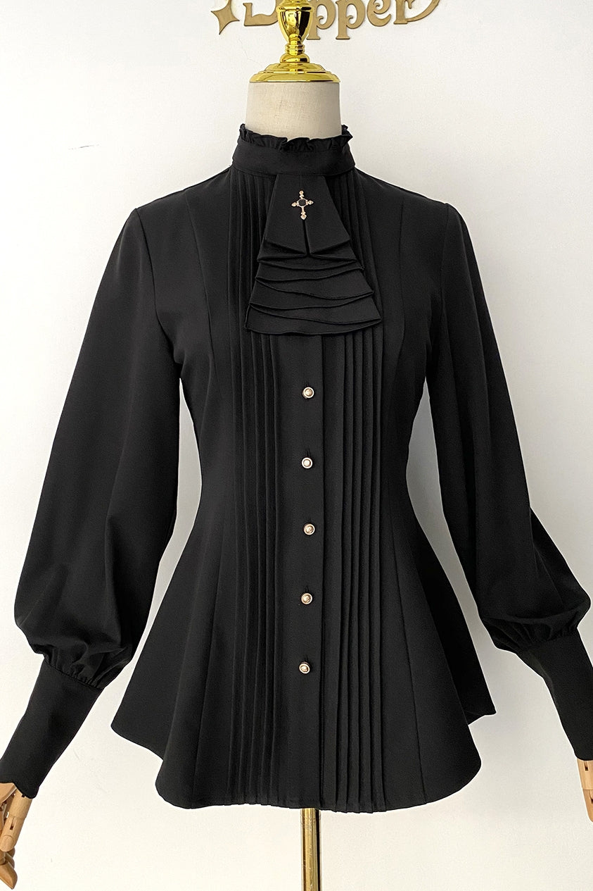 Little Dipper - Elegant Lolita Mutton Sleeve Stand Collar Blouse