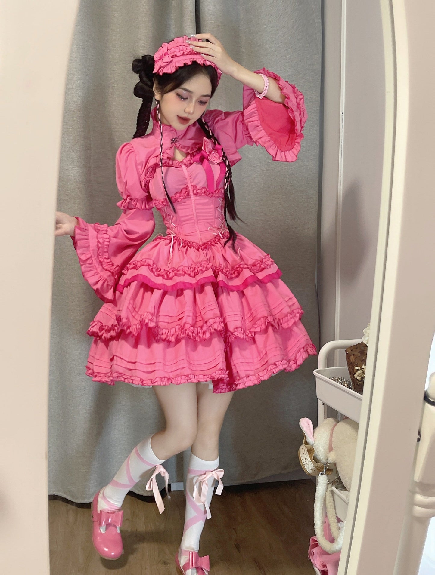 Mengfuzi - LiLith - Christmas Gothic Lolita JSK Dress, Short Sleeve Bolero