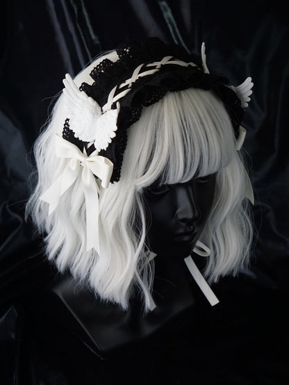 Strange Sugar - Black Wings Halloween Goth Lolita Hairband