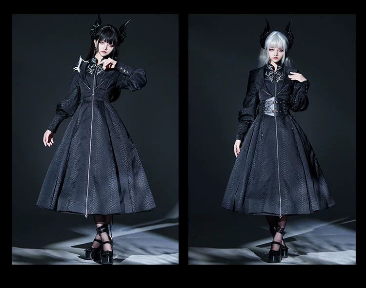 Morning mist and warbler - Dragon Scale - Gothic Lolita Jumper Dress Goth Coat