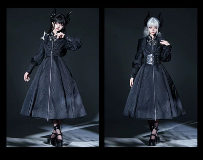 Morning mist and warbler - Dragon Scale - Gothic Lolita Jumper Dress Goth Coat