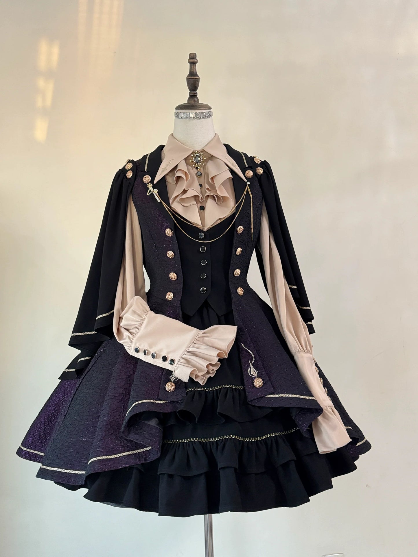 SilentMars - Fallen Moon Rule - Military Lolita Shirt Set Retro Knight Style Blouse