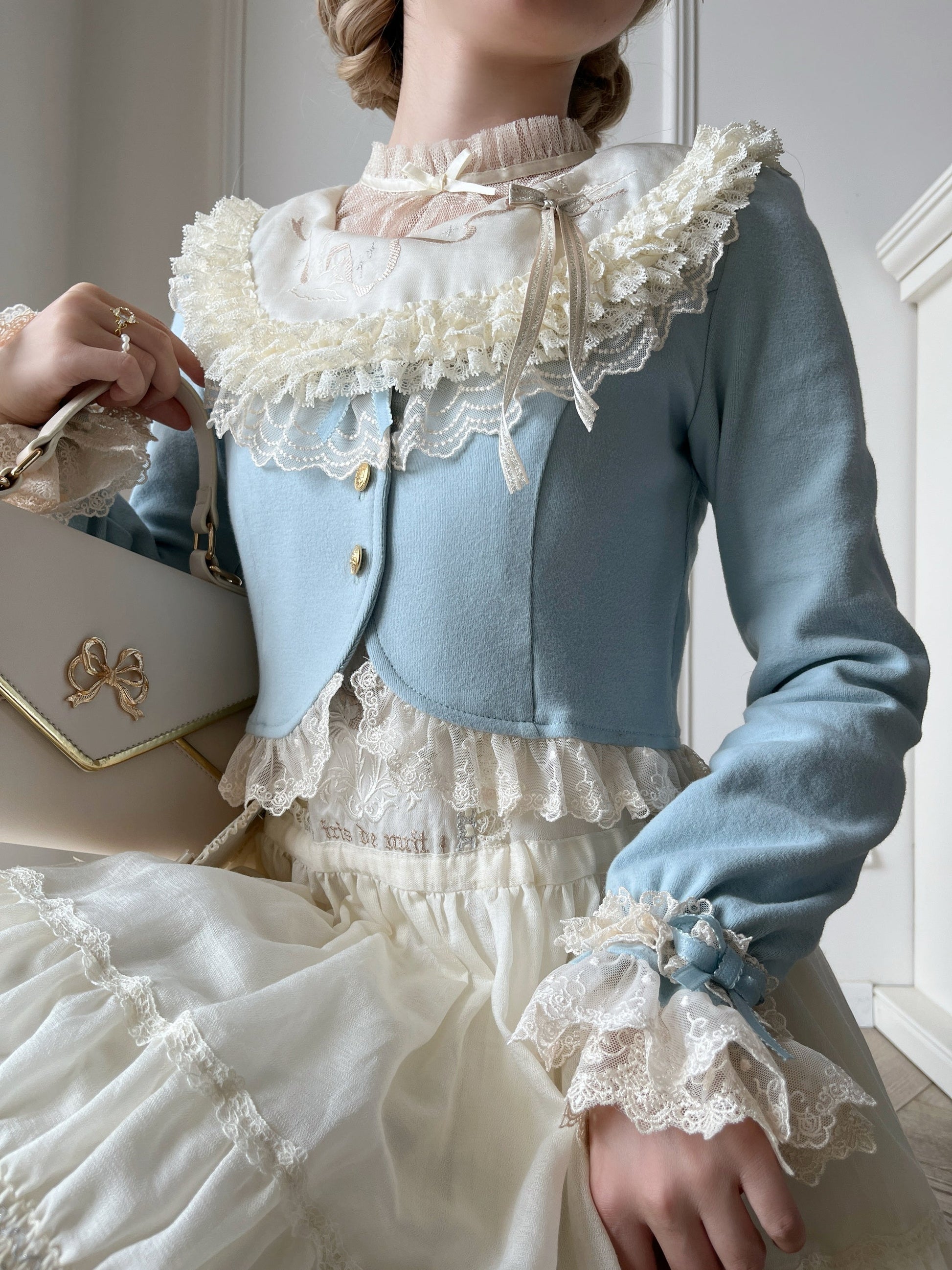 Unideer - Prelude - Elegant Lolita Bolero Jacket with Lace Ruffle Frill