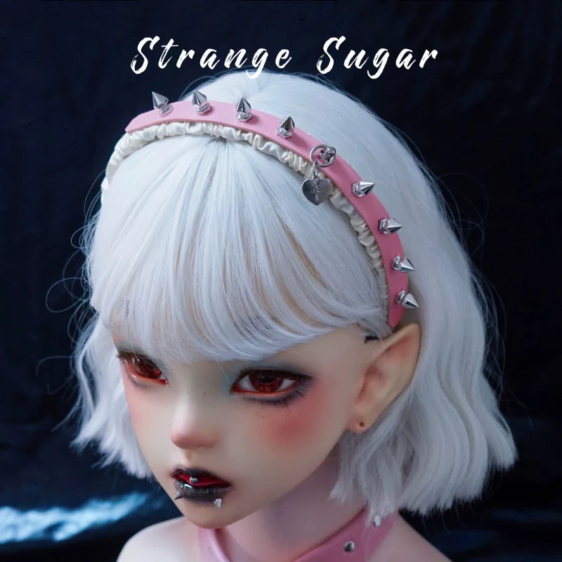 Strange Sugar - Sweet Lolita KC White Pink Ruffled Hairband Accessories