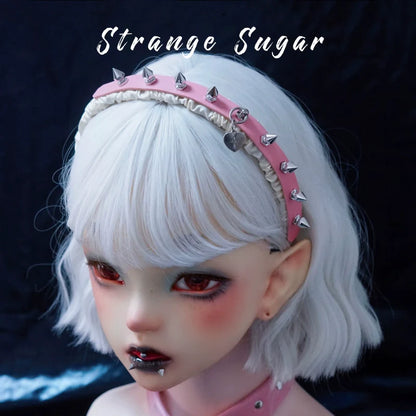 Strange Sugar - Sweet Lolita KC White Pink Ruffled Hairband Accessories