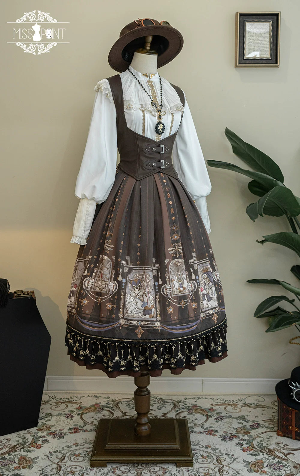 Miss Point - Demon Hunting Notes - Fishbone Gothic Lolita Skirt