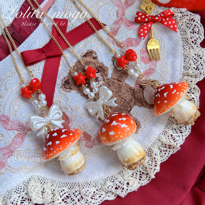 Bear Doll - Handcraft Kawaii Lolita Mushroom Necklace