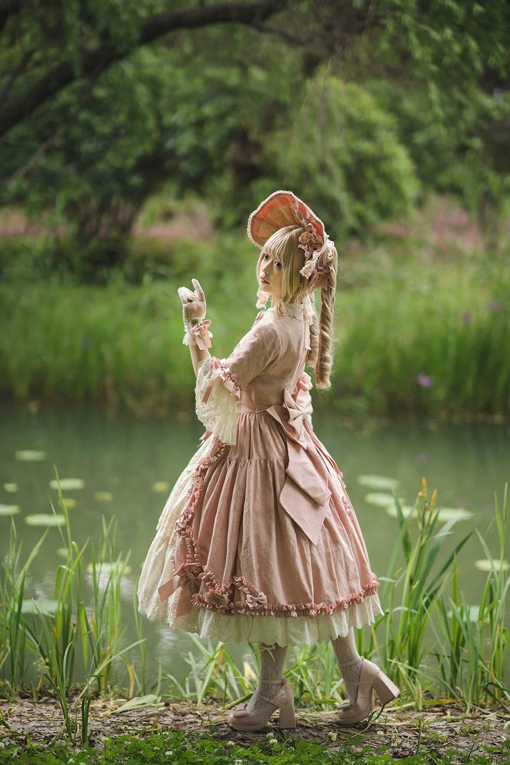 Miss Point - Lilyka Garden - Classic Lolita OP Dress Set Elegant Floral Wall Princess Sleeve