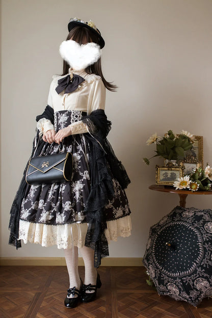 Miss Point - Customized Vintage Lolita Skirt Elegant Pullover Fishbone SK
