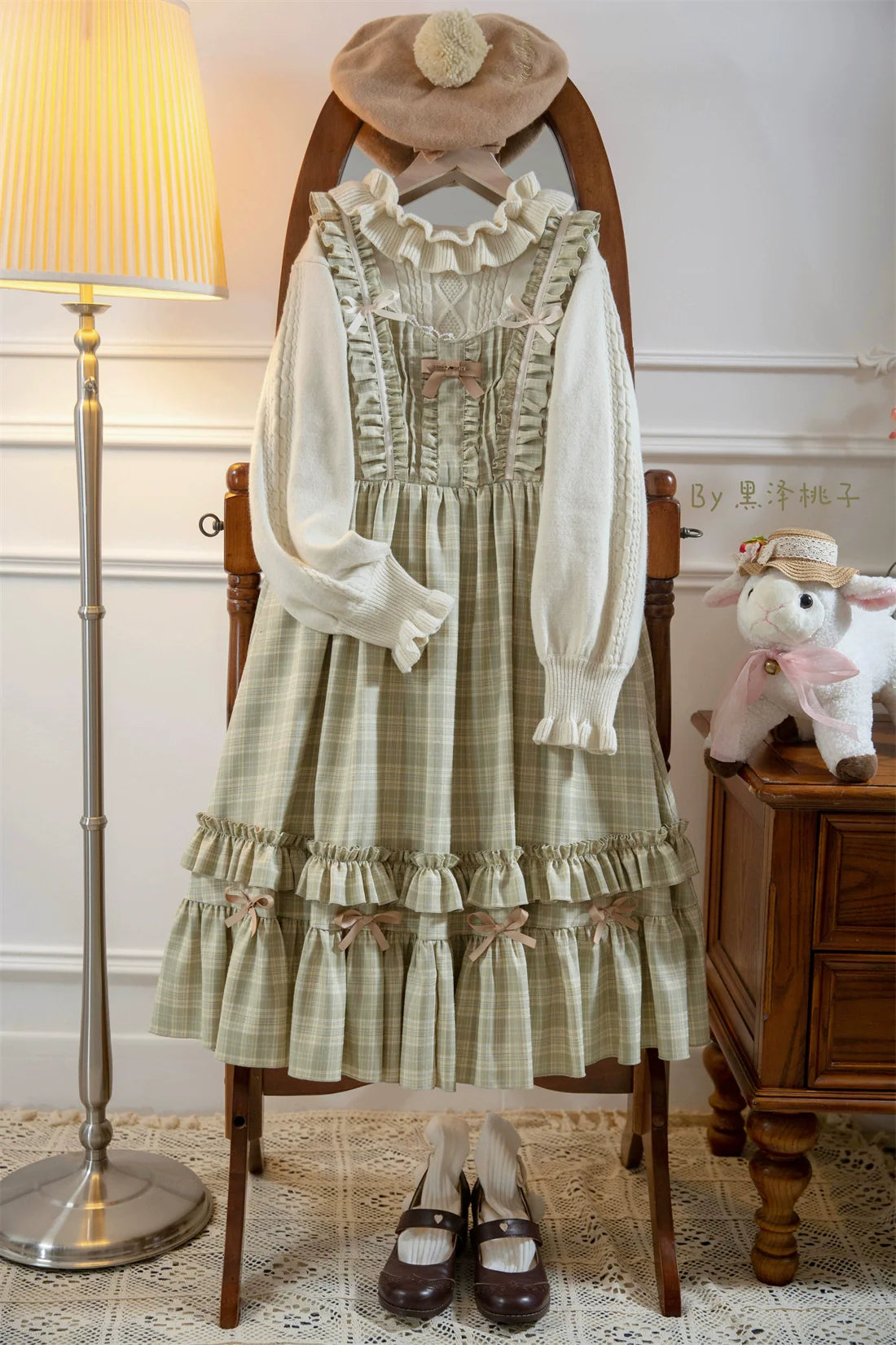 EESSILY - Green Fairy Tales - Classic Lolita Plaid JSK Plus Size Lolita Dress