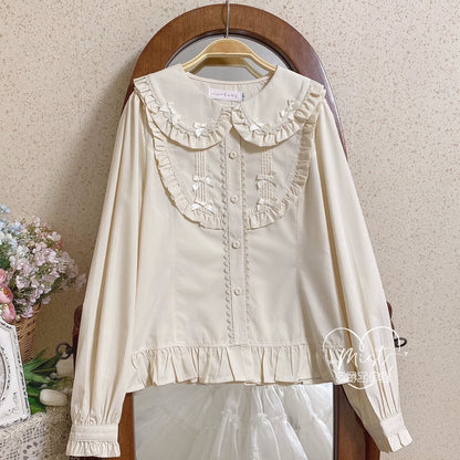 MIST - Sweet Lolita Blouse Doll Collar Lolita Shirt With Bubble Sleeve