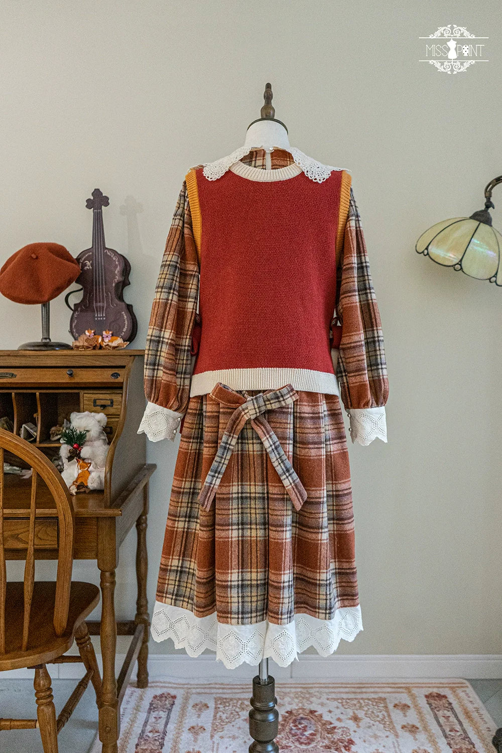 Miss Point - Chubby Fox in the Forest - Kawaii Lolita Vest Customized Lolita Sweater