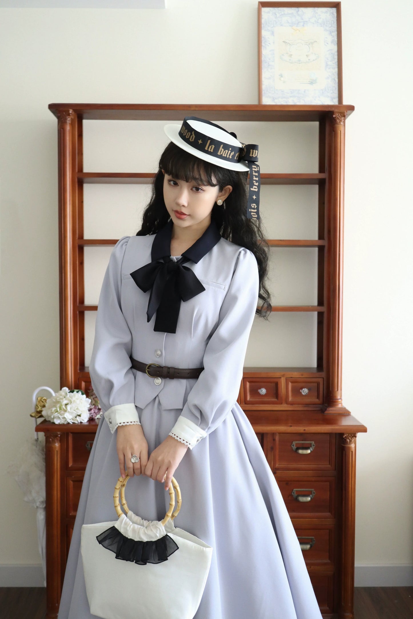 Sweet Wood - Daily Lolita Skirt Set Long sleeve Coat Dress Set