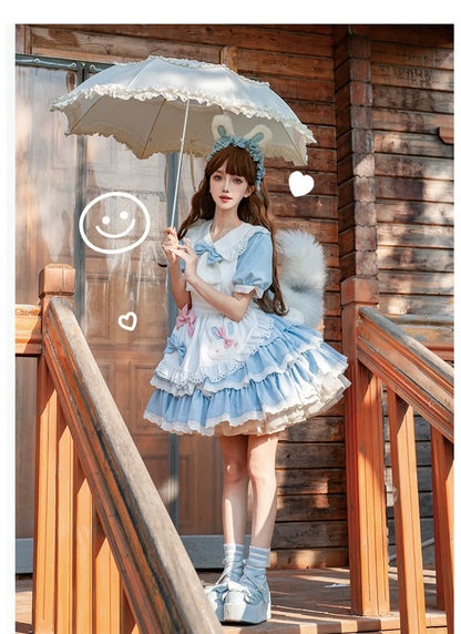 OCELOT - Leopard Bunny - Classic Maid Lolita OP with Apron and KC