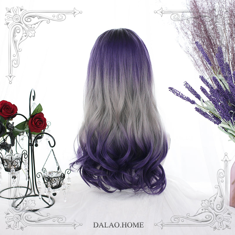Dalao Home - Grape Soda - Gradient Purple Lolita Wig With Big Waves