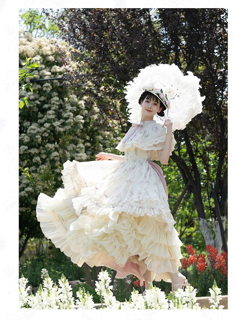With PUJI - Nanke - Edwardian Collar Classic Lolita OP Dress Outfit
