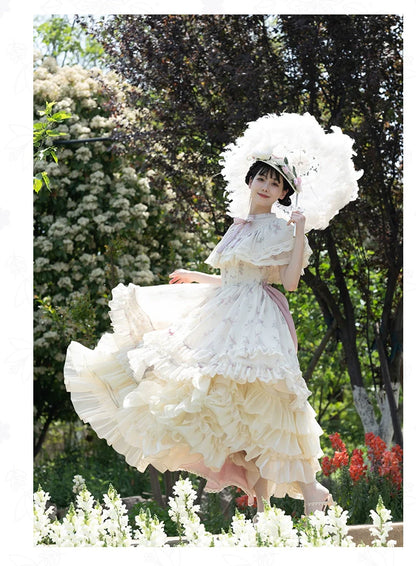 With PUJI - Nanke - Edwardian Collar Classic Lolita OP Dress Outfit