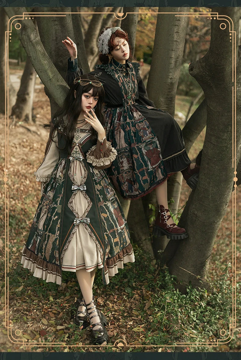 YingLuoFu - Tarot - Elegant Lolita Dress Classicl Court Style Lolita OP Salopette
