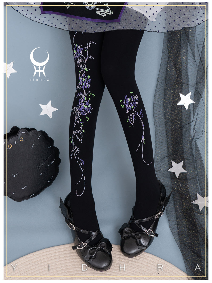 Yidhra - Resplendent flower Qiki - Elegant Lolita Pantyhose Velvet Pantyhoses Summer