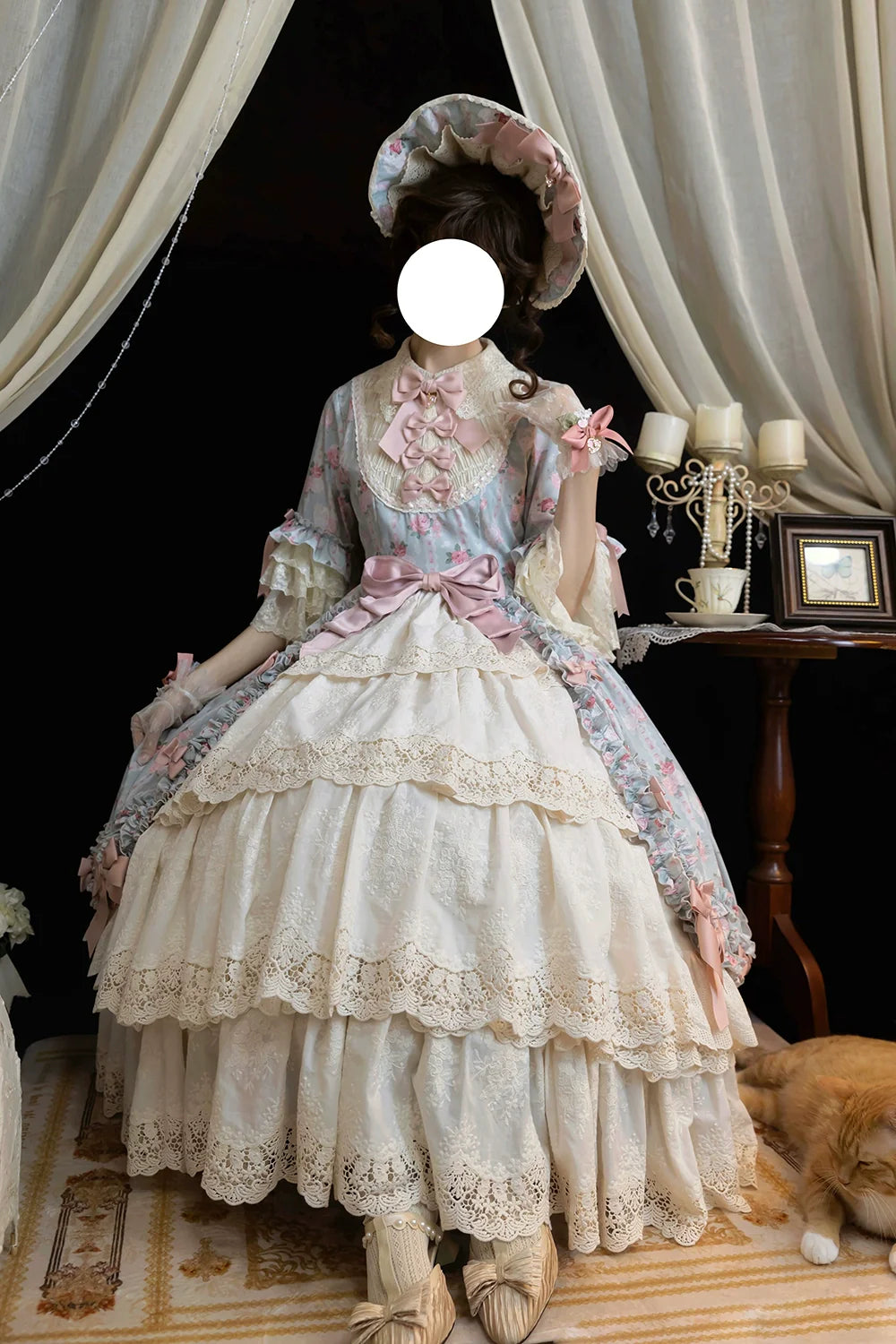 Miss Point - Lilyka Garden - Classic Lolita OP Dress Set Elegant Floral Wall Princess Sleeve