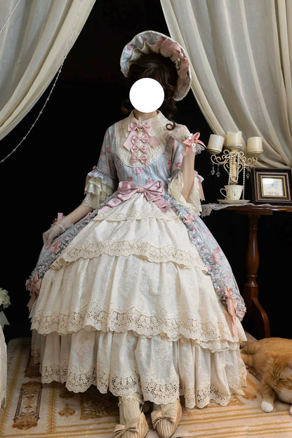 Miss Point - Lilyka Garden - Classic Lolita OP Dress Set Elegant Floral Wall Princess Sleeve