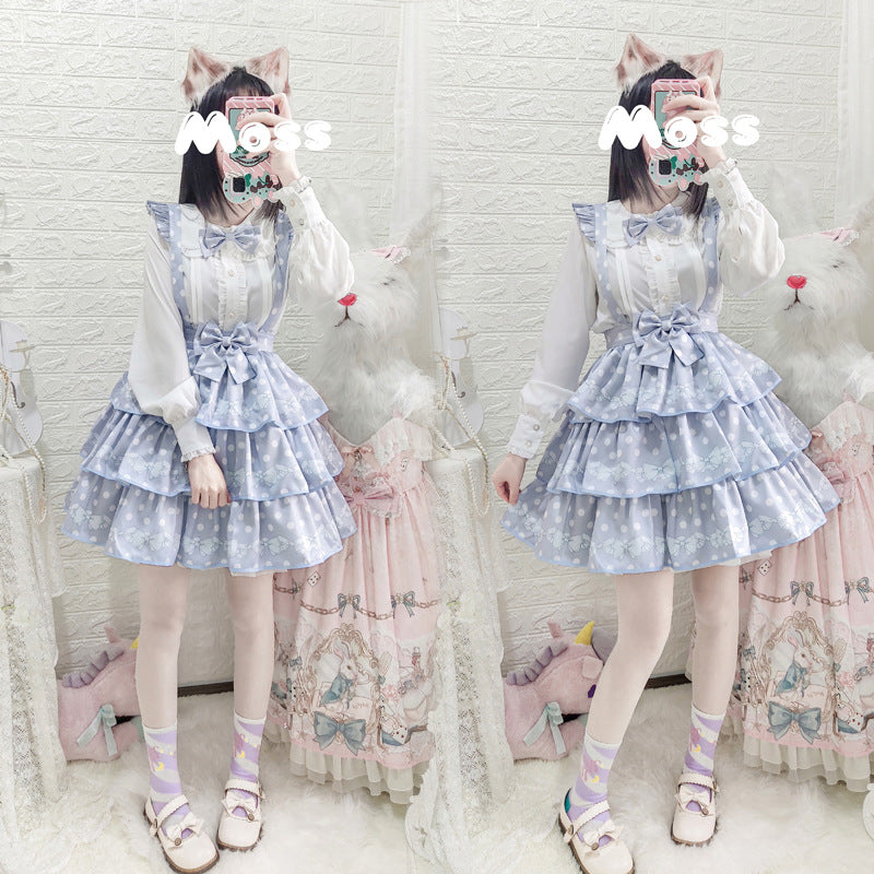 Eieyomi - Little Hetty - Sweet Daily Polka Dot Straps Lolita Skirt
