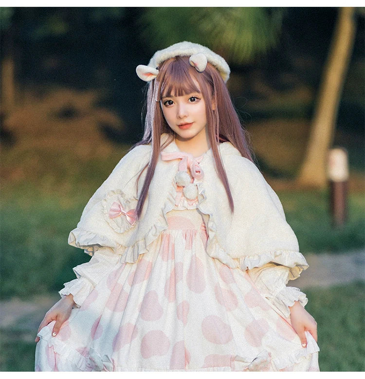 Teddy Bear - Sheer Lolita Cardigan Long Sleeve Lolita Cape Rabbit Ear